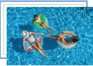 Family enjoying a clean pool
