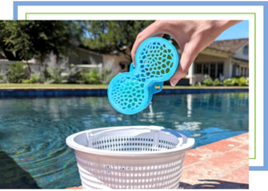 DualPool held near a pool