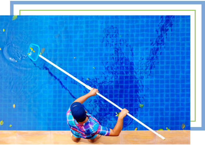 Service provider cleaning pool